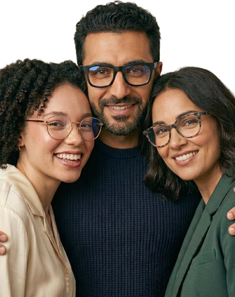 Welcoming interior of Modern Optical NY on Kings Highway, Brooklyn, with designer eyewear displays and an exam room in the background